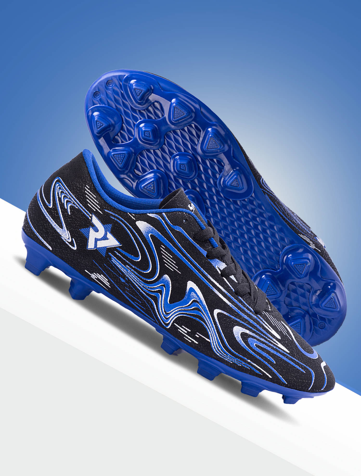 RUN SEVEN ( by GO21 ) F4 Air Black Football Shoes RUN SEVEN ( by GO21 ) F4 Air Black Football Shoes