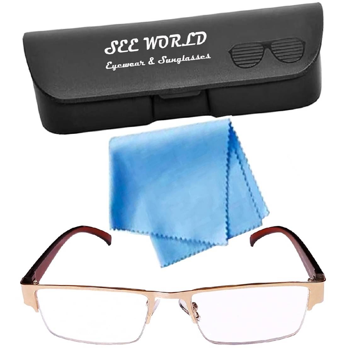 SEE-WORLD Rectangle Half Rim Reading Glasses SEE-WORLD Rectangle Half Rim Reading Glasses