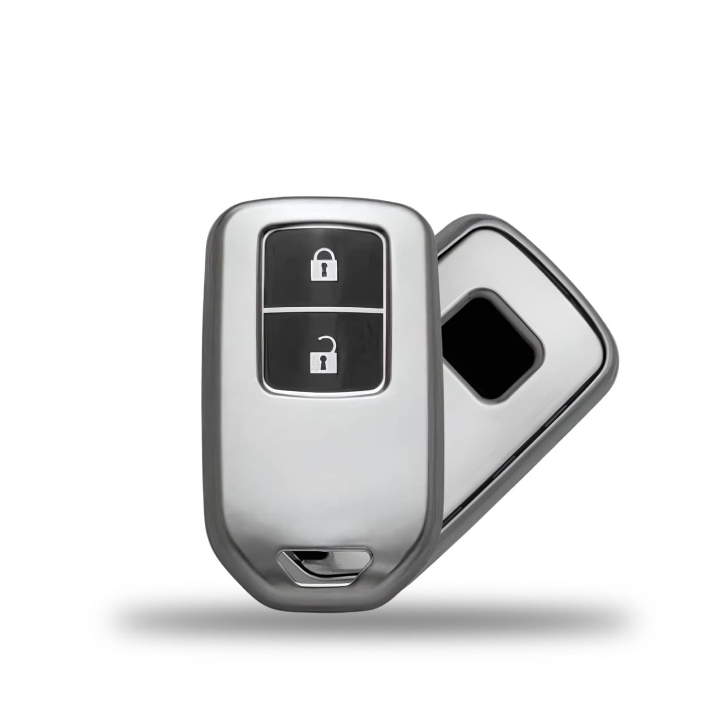 SIAGO TPU Key Cover and Metal Keychain Compatible for Honda BRV | WRV | CRV | Jazz | City 2 Button Smart Key (Grey) SIAGO TPU Key Cover and Metal Keychain Compatible for Honda BRV | WRV | CRV | Jazz | City 2 Button Smart Key (Grey)