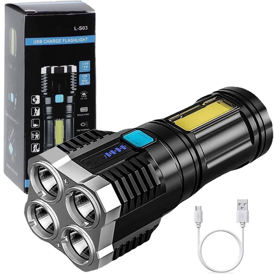     			ST - 5W Rechargeable Flashlight Torch ( Pack of 1 )