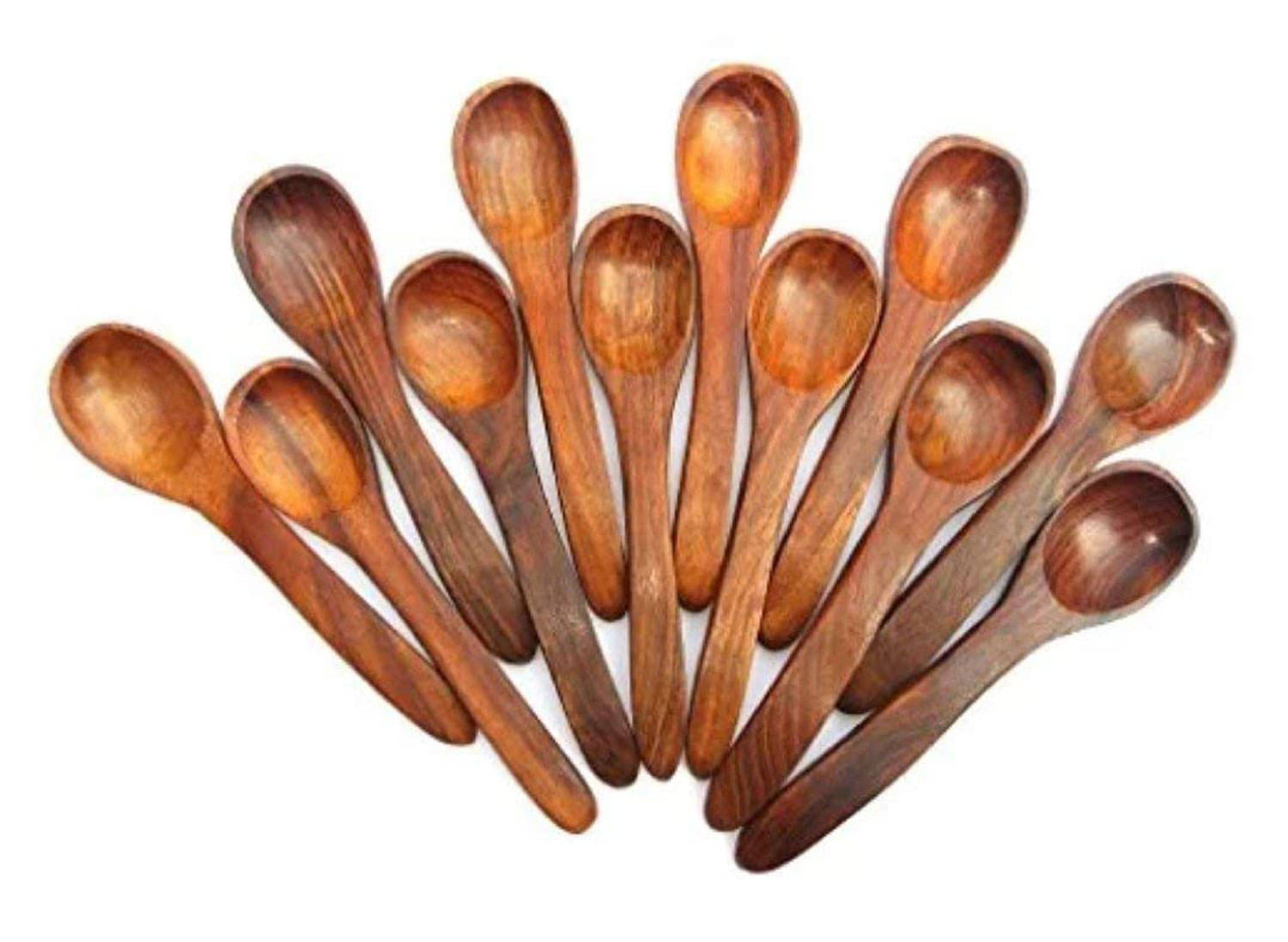     			SWH spoon 12 Wooden Sugar Spoon Brown ( Pack of 12 )