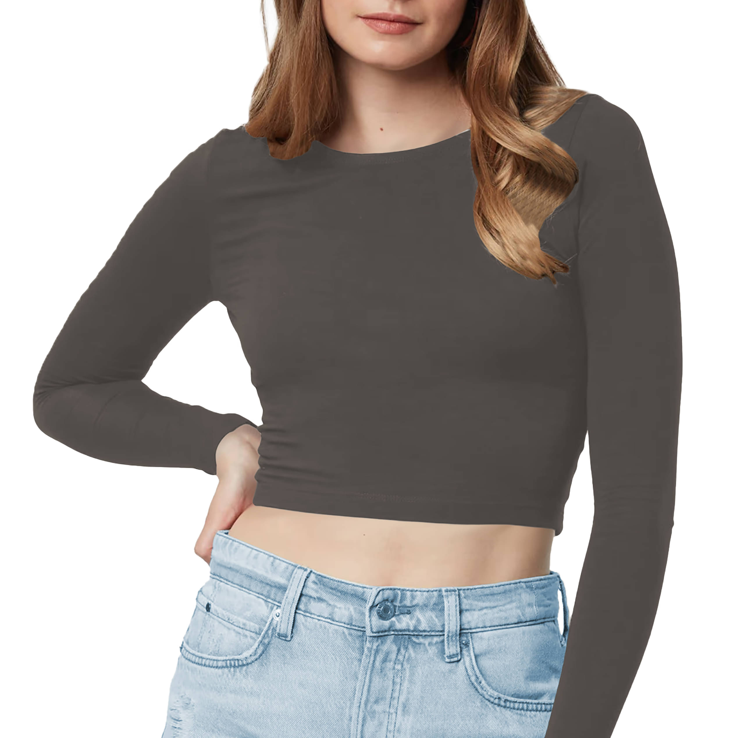     			THE BLAZZE Women's Cotton Crop Top ( Silver )