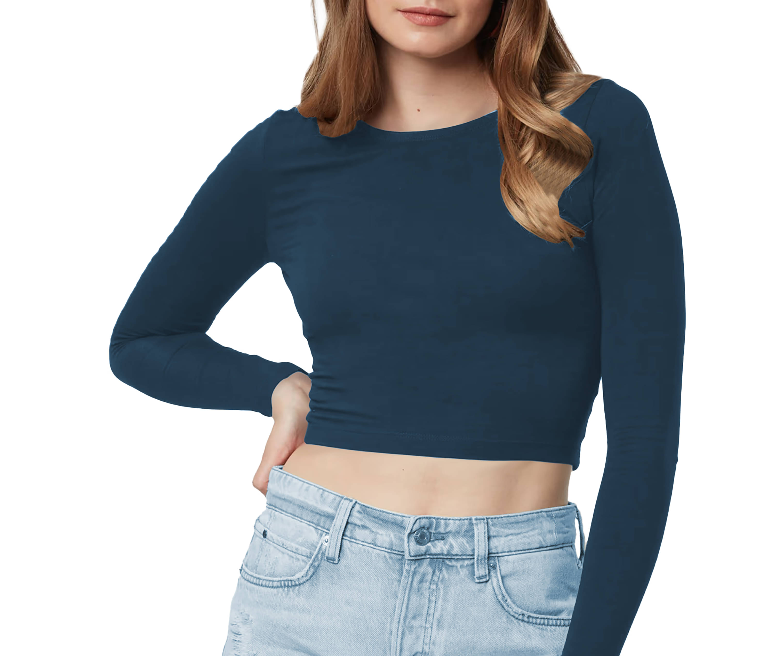 THE BLAZZE Women's Cotton Crop Top ( Blue ) THE BLAZZE Women's Cotton Crop Top ( Blue )