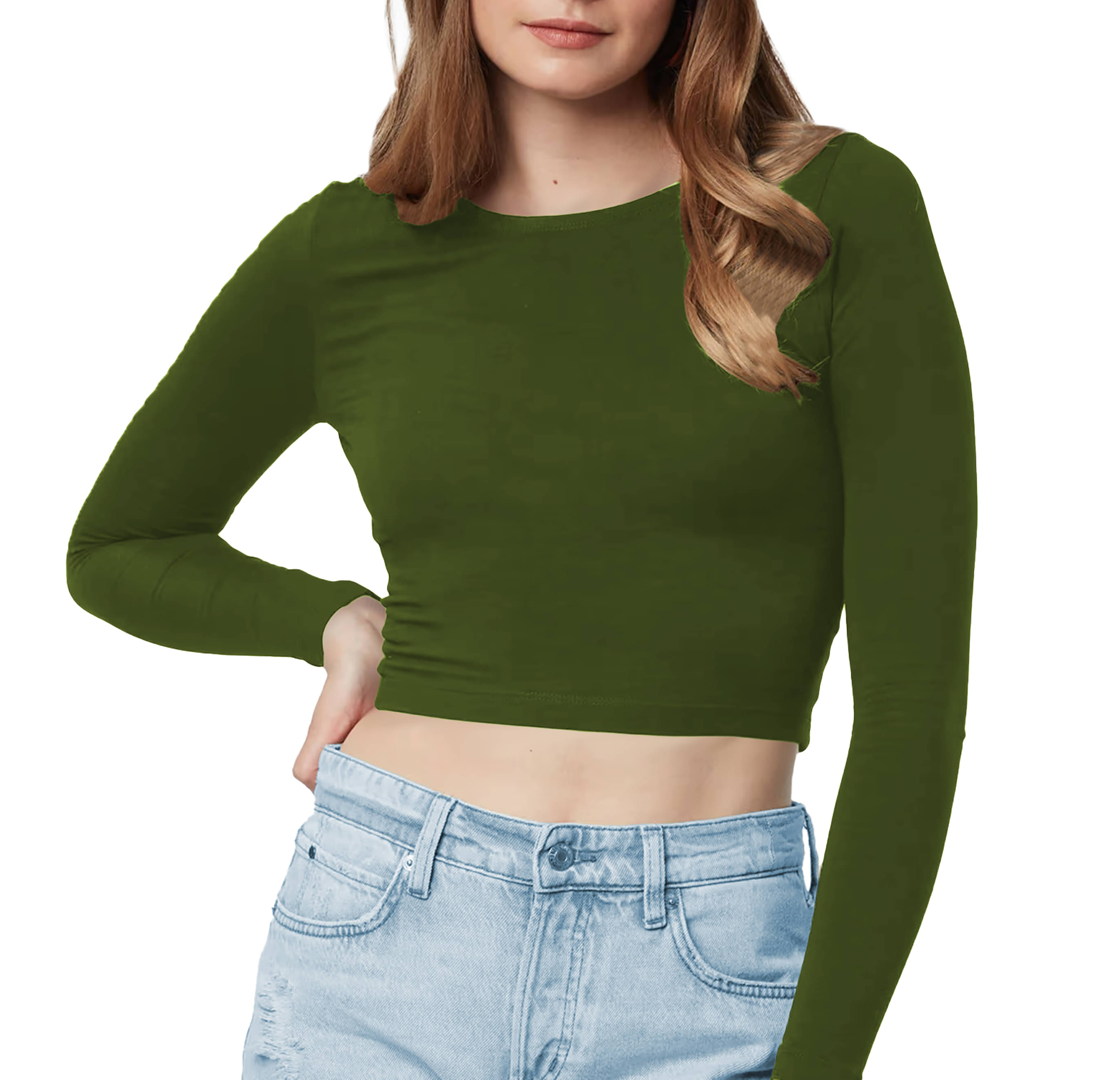 THE BLAZZE Women's Cotton Crop Top ( Green ) THE BLAZZE Women's Cotton Crop Top ( Green )