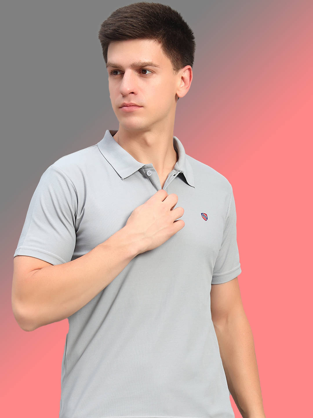 THE CASUALS Men Cotton Blend Regular Fit Solid Polo T Shirt ( Grey ) THE CASUALS Men Cotton Blend Regular Fit Solid Polo T Shirt ( Grey )