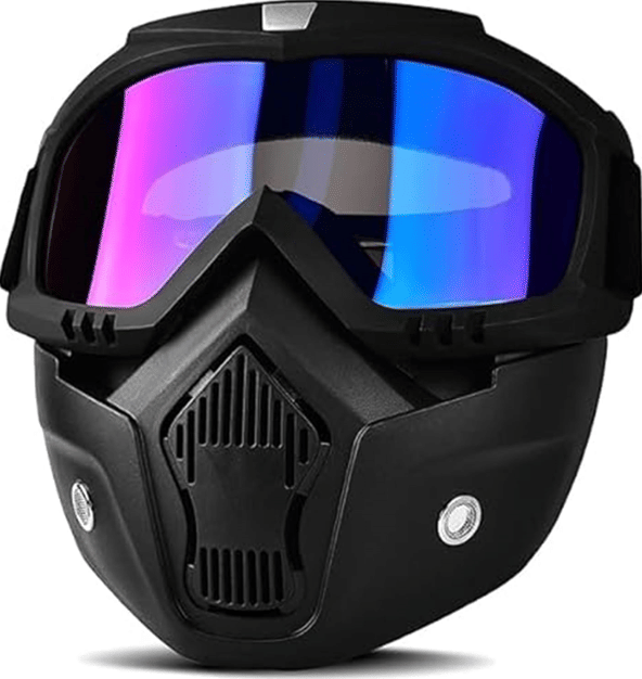 Tapixaa Goggle Mask Anti Scratch UV Protective Open Face & Eyewear Windproof Dirt Shield Adjustable Strap Soft Foam Padded Detachable for Cycling Bike Off Road Racing Riding Unisex (Black) Pack Of 1 Tapixaa Goggle Mask Anti Scratch UV Protective Open Face & Eyewear Windproof Dirt Shield Adjustable Strap Soft Foam Padded Detachable for Cycling Bike Off Road Racing Riding Unisex (Black) Pack Of 1