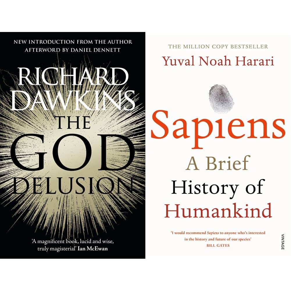     			The God Delusion  & Sapiens By Richard Dawkins &  Yuval Noah Harari  ​
