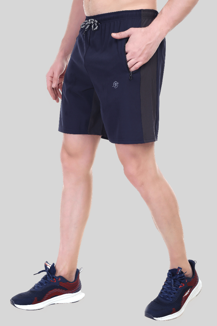     			Urboholic Navy Polyester Lycra Men's Running Shorts ( Pack of 1 )