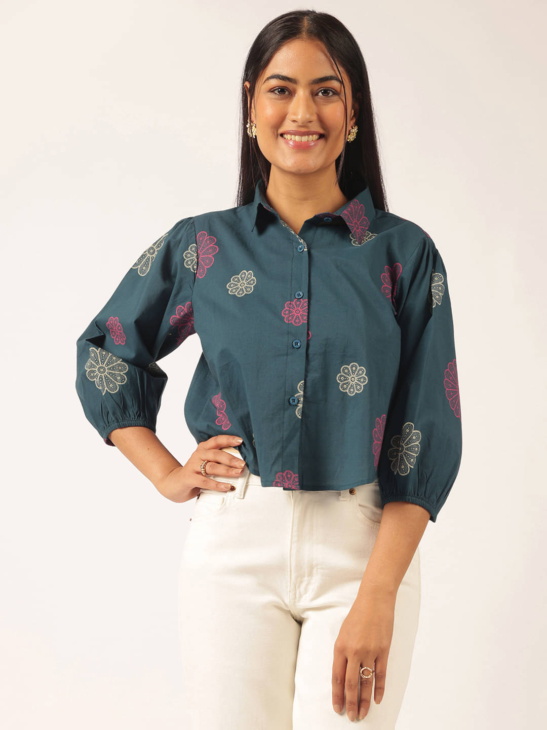 Vbuyz Women's Cotton Asymmetrical Top ( Blue )     			Vbuyz Women's Cotton Asymmetrical Top ( Blue )
