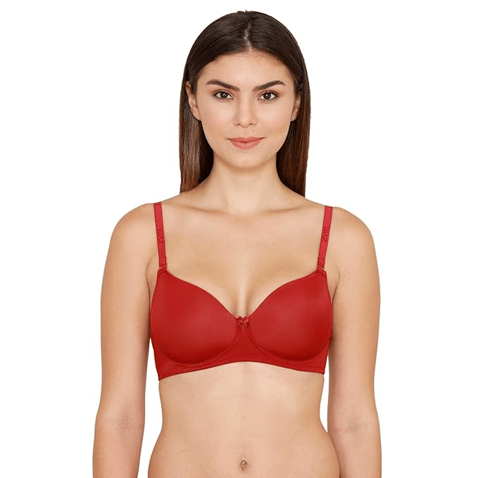     			Vedhahi Pack of 1 Cotton Lightly Padded T-Shirt Bra For Women ( Red )