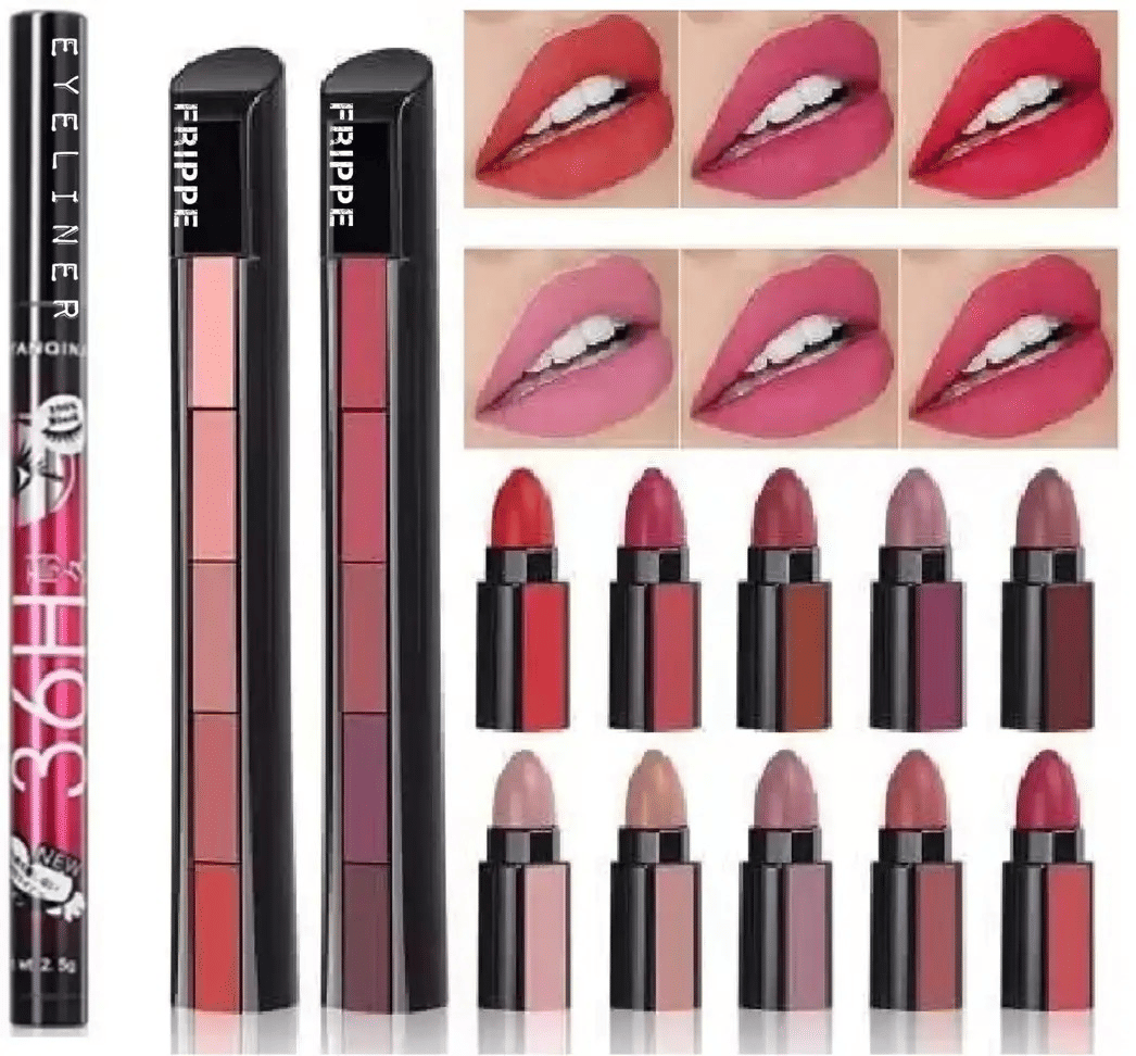     			Venus Traders Multi Matte Long Lasting Crayon Lipstick ( Pack of 3 )