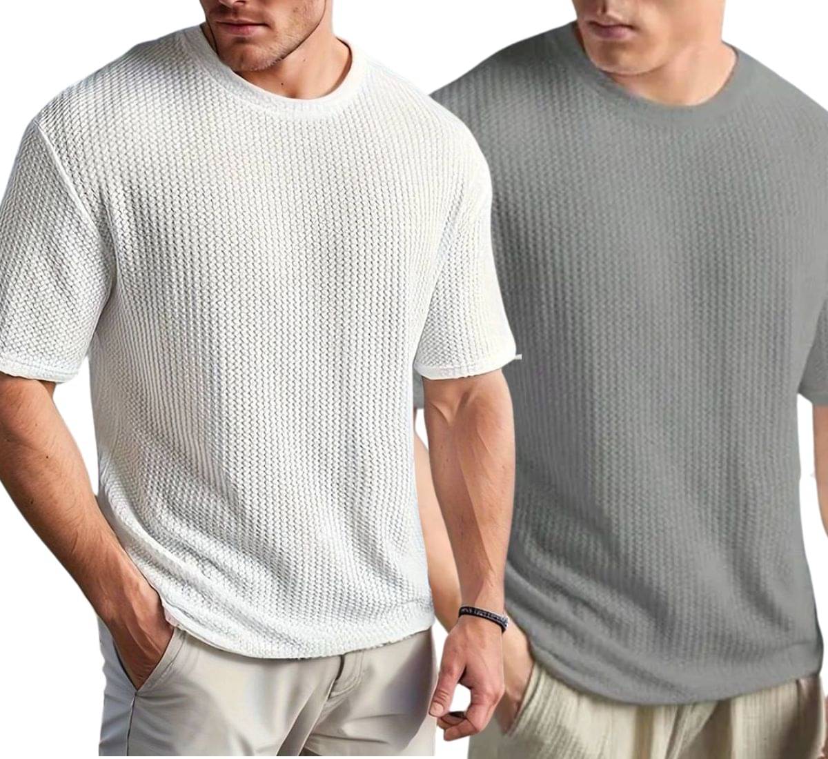 WAY TO TRENDY Men Cotton Blend Oversized Fit Self Design T-Shirt ( Grey ) WAY TO TRENDY Men Cotton Blend Oversized Fit Self Design T-Shirt ( Grey )
