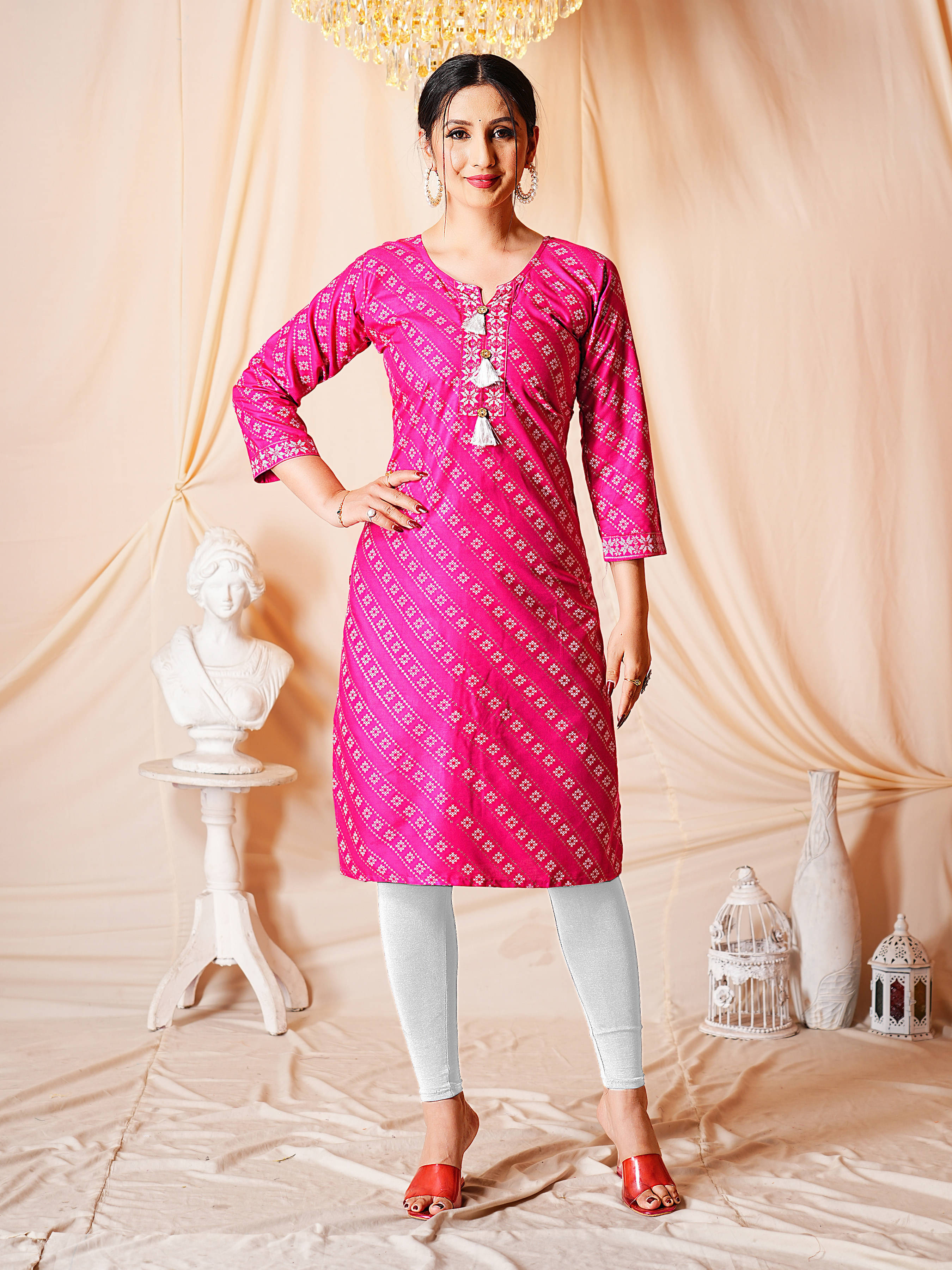 anushansa Women's Viscose Rayon Printed A-line Kurti - ( Multicolor1 ) anushansa Women's Viscose Rayon Printed A-line Kurti - ( Multicolor1 )
