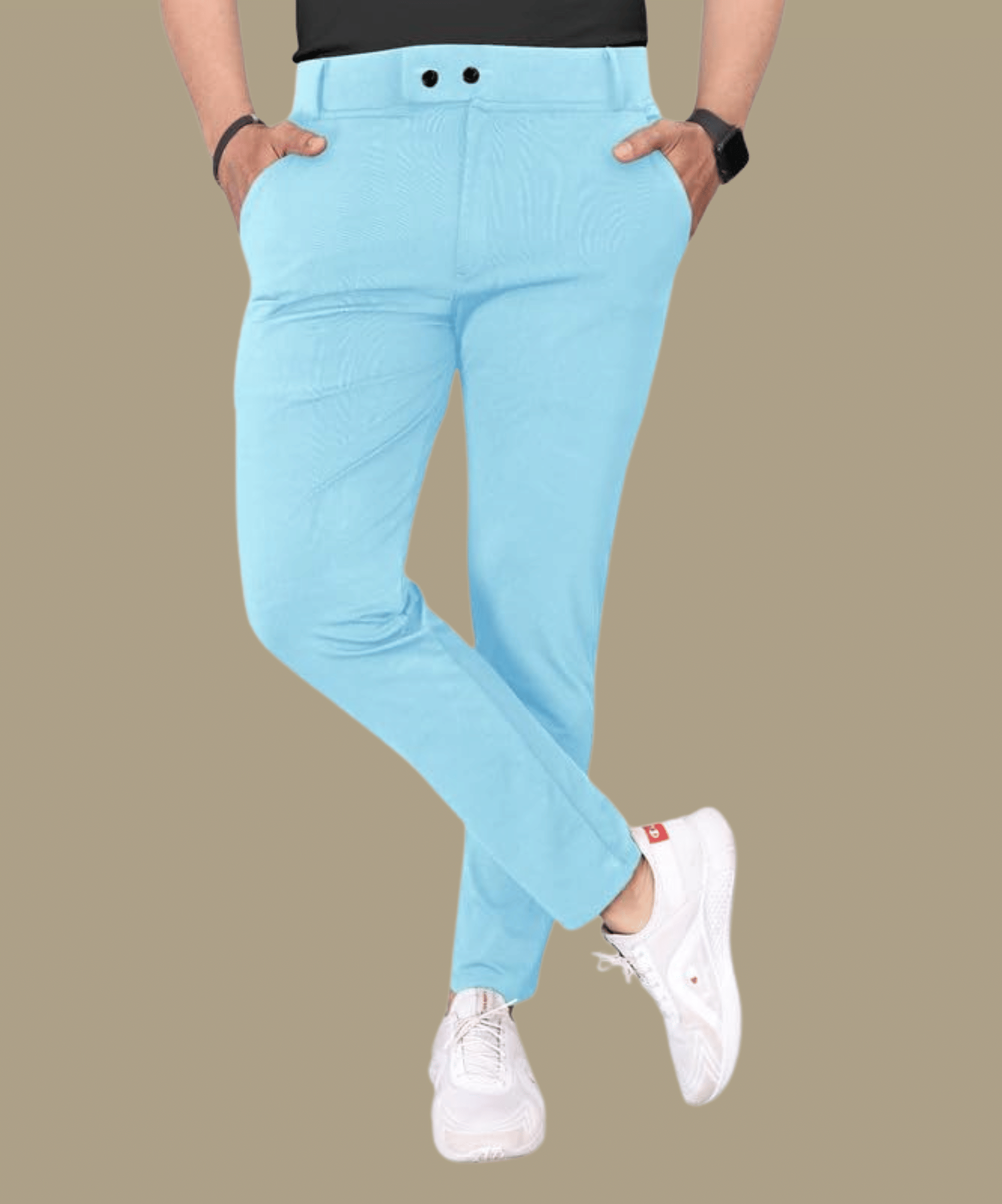     			ikigai Regular Flat Men's Chinos - Blue ( Pack of 1 )