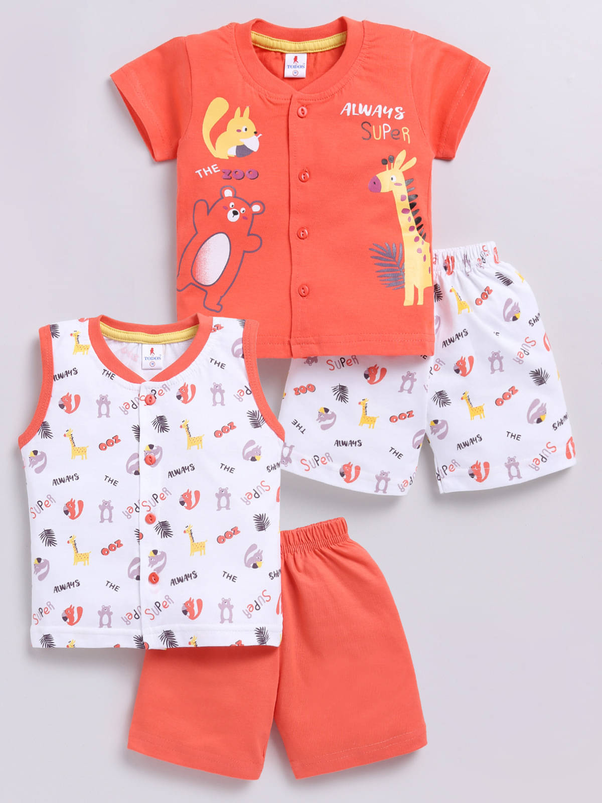     			BISKID Pack of 1 Baby Boys Cotton T-shirt & Shorts ( Orange )