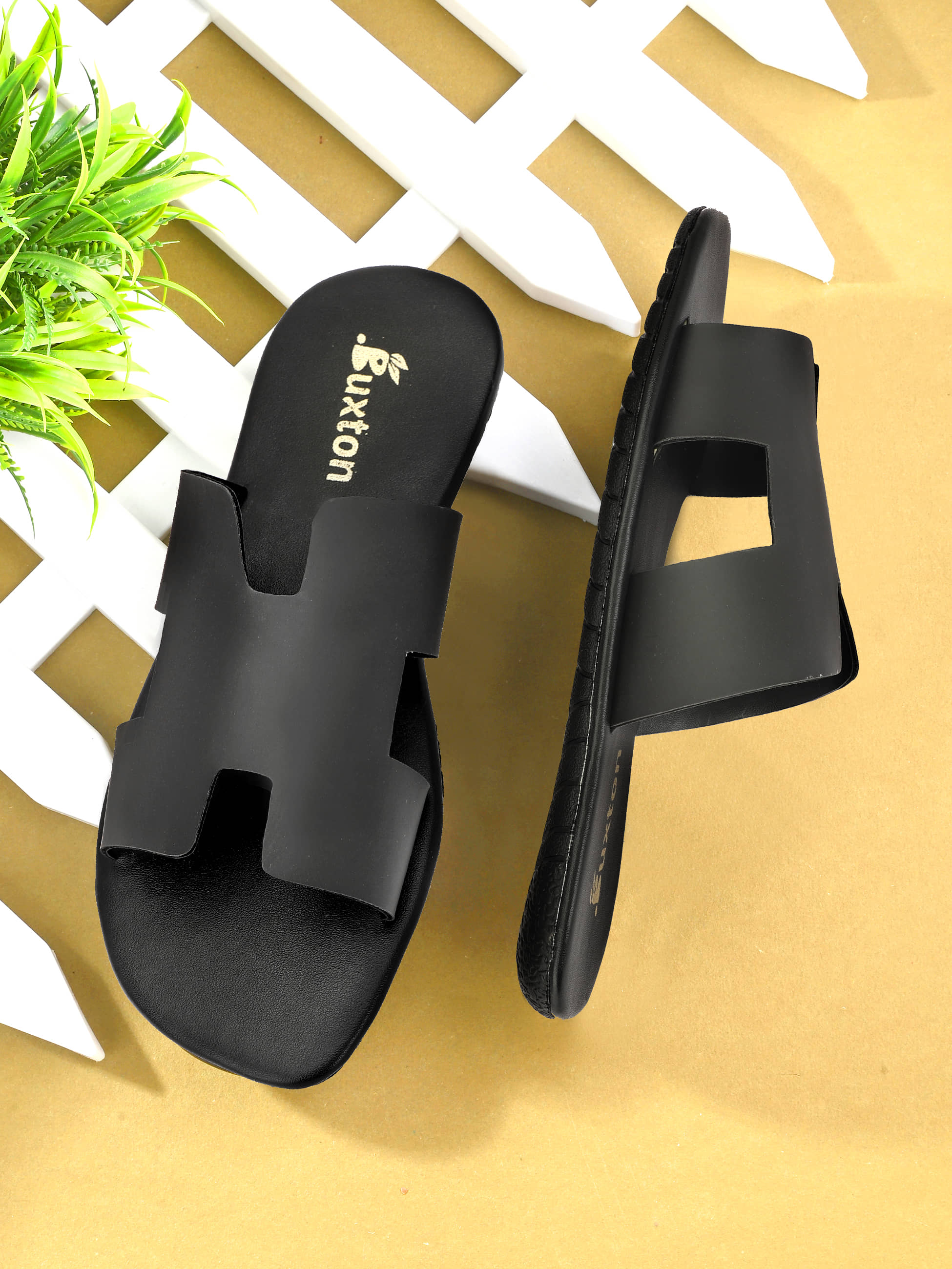 Buxton Black Men's Slide Flip Flop