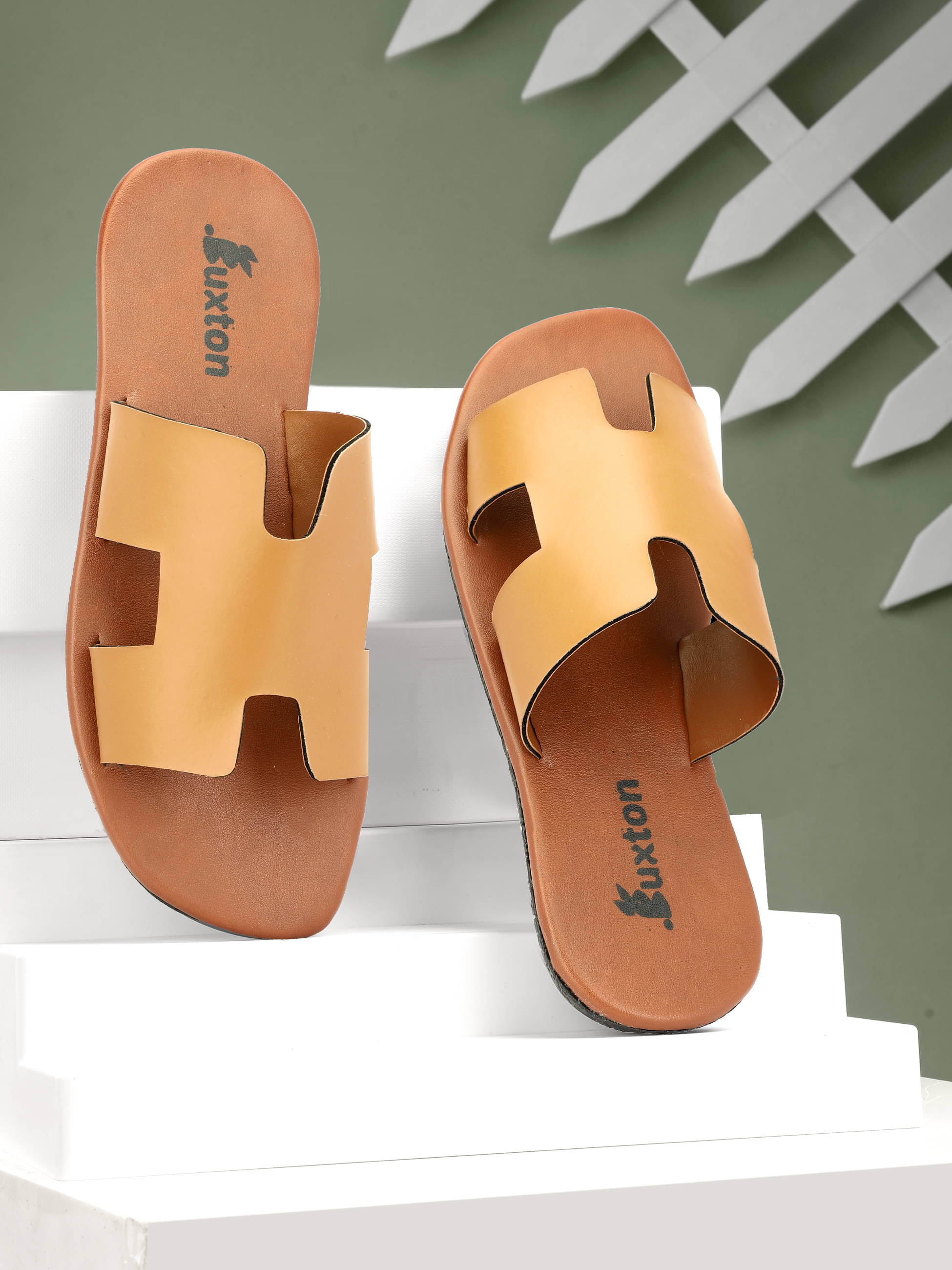     			Buxton Tan Men's Slide Flip Flop