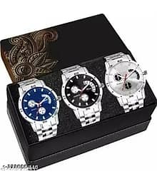 Fadiso Fashion Silver Stainless Steel Analog Men's Watch