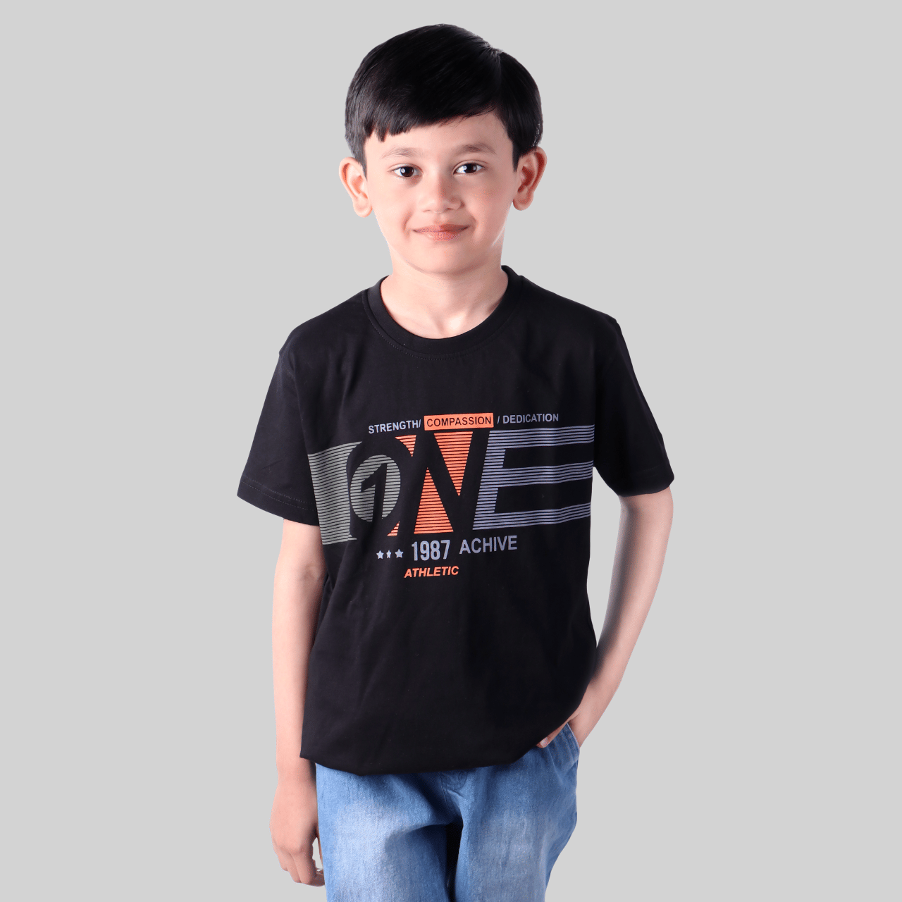     			Kidzee Kingdom Pack of 3 Boys Cotton T-Shirt ( Black )