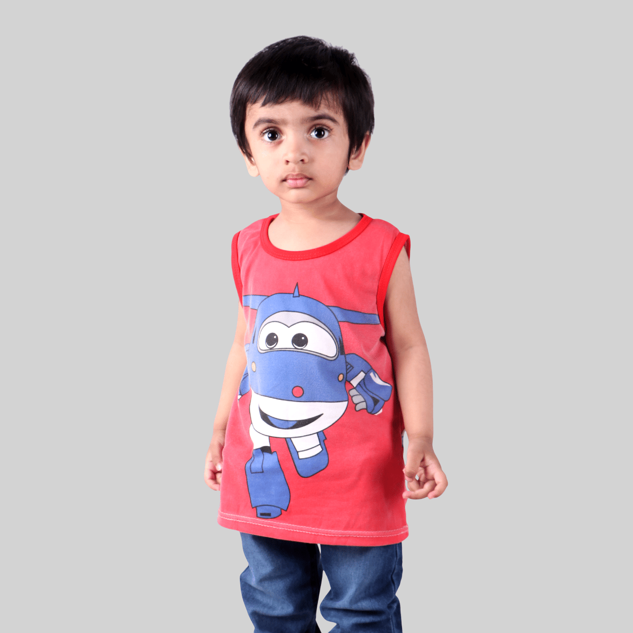     			Kidzee Kingdom Pack of 2 Boys Cotton T-Shirt ( Red )