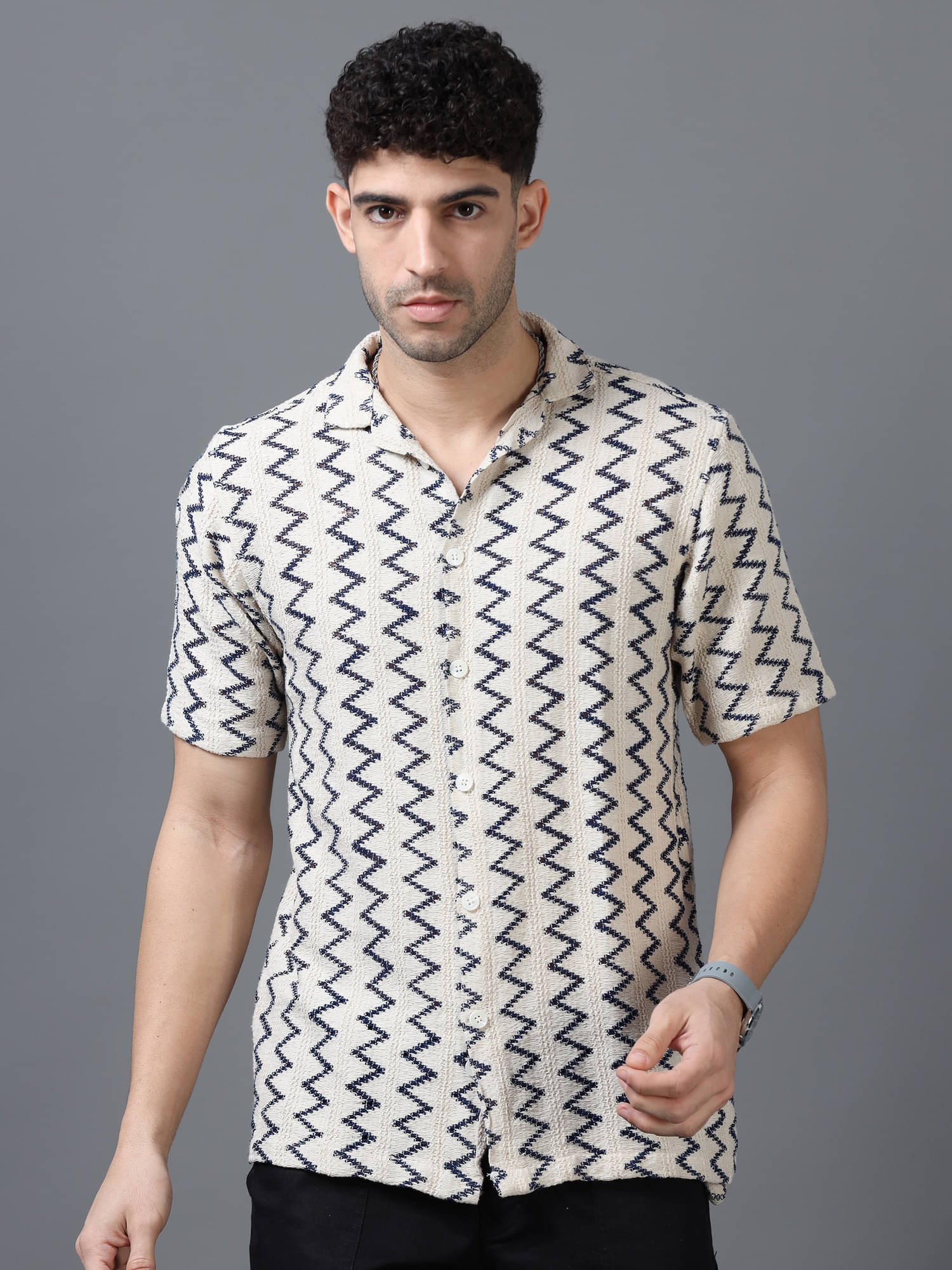 LUISE LOOK 100% Cotton Regular Fit Printed Half Sleeves Men's Casual Shirt - Blue ( Pack of 1 ) LUISE LOOK 100% Cotton Regular Fit Printed Half Sleeves Men's Casual Shirt - Blue ( Pack of 1 )