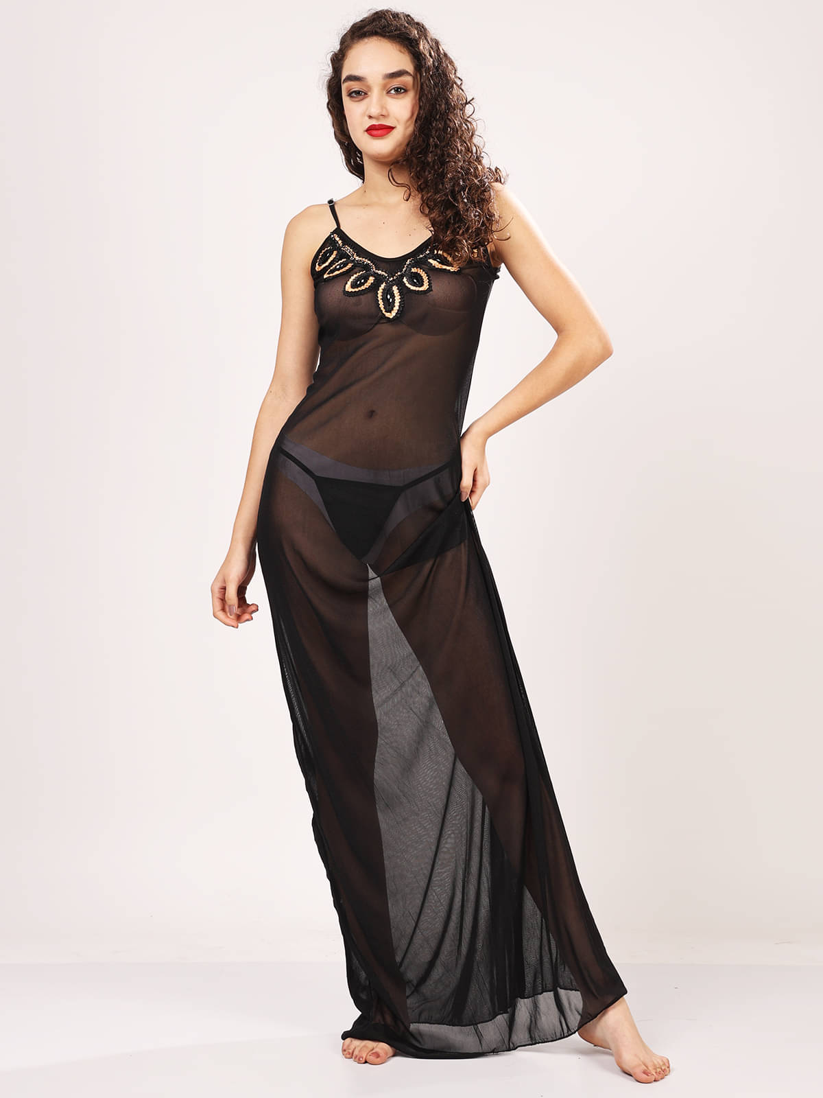 Lola Dola Black Net Women's Nightwear Baby Doll Dresses With Panty ( Pack of 1 ) Lola Dola Black Net Women's Nightwear Baby Doll Dresses With Panty ( Pack of 1 )
