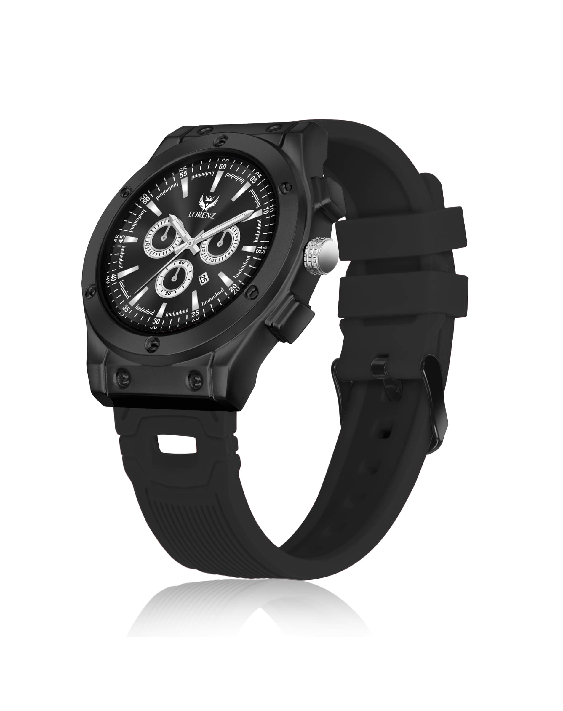     			Lorenz Black Silicon Analog Men's Watch