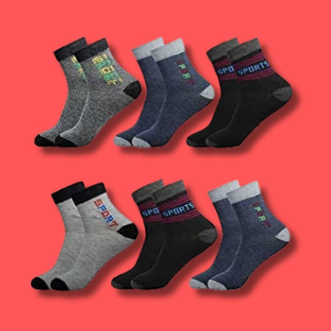     			MJE Pack of 6 Men's Cotton Blend Ankle Length Socks ( Multicolor )
