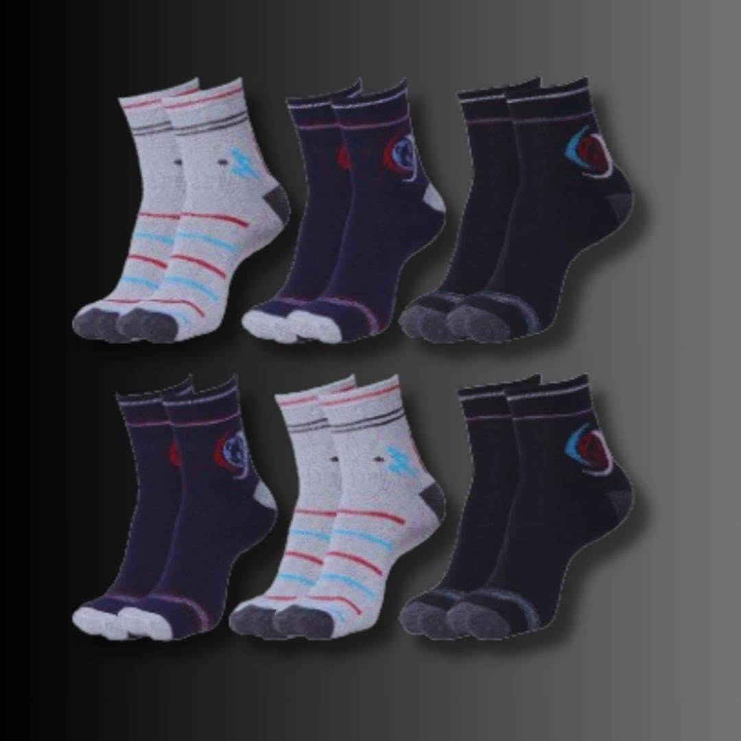     			MJE Pack of 6 Men's Cotton Blend Ankle Length Socks ( Multicolor )