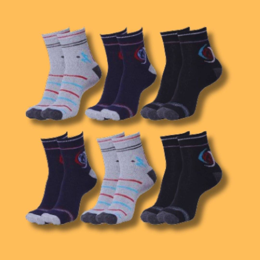     			MJE Pack of 6 Men's Cotton Blend Ankle Length Socks ( Multicolor )