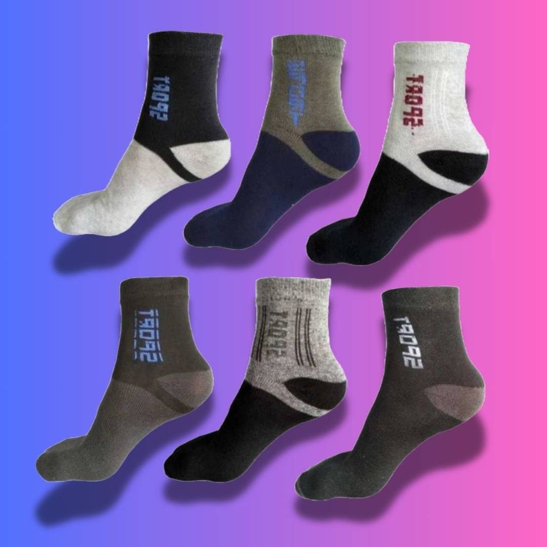 MJE Pack of 6 Men's Cotton Blend Ankle Length Socks ( Multicolor )     			MJE Pack of 6 Men's Cotton Blend Ankle Length Socks ( Multicolor )