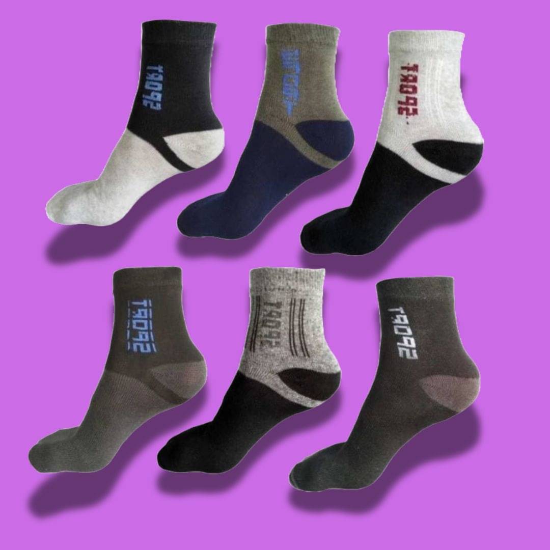 MJE Pack of 6 Men's Cotton Blend Ankle Length Socks ( Multicolor ) MJE Pack of 6 Men's Cotton Blend Ankle Length Socks ( Multicolor )