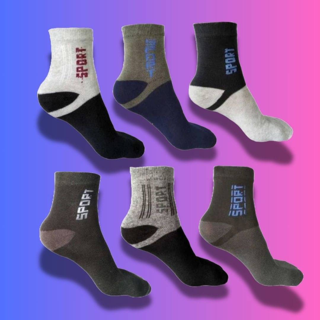 MJE Pack of 6 Men's Cotton Blend Ankle Length Socks ( Multicolor )     			MJE Pack of 6 Men's Cotton Blend Ankle Length Socks ( Multicolor )