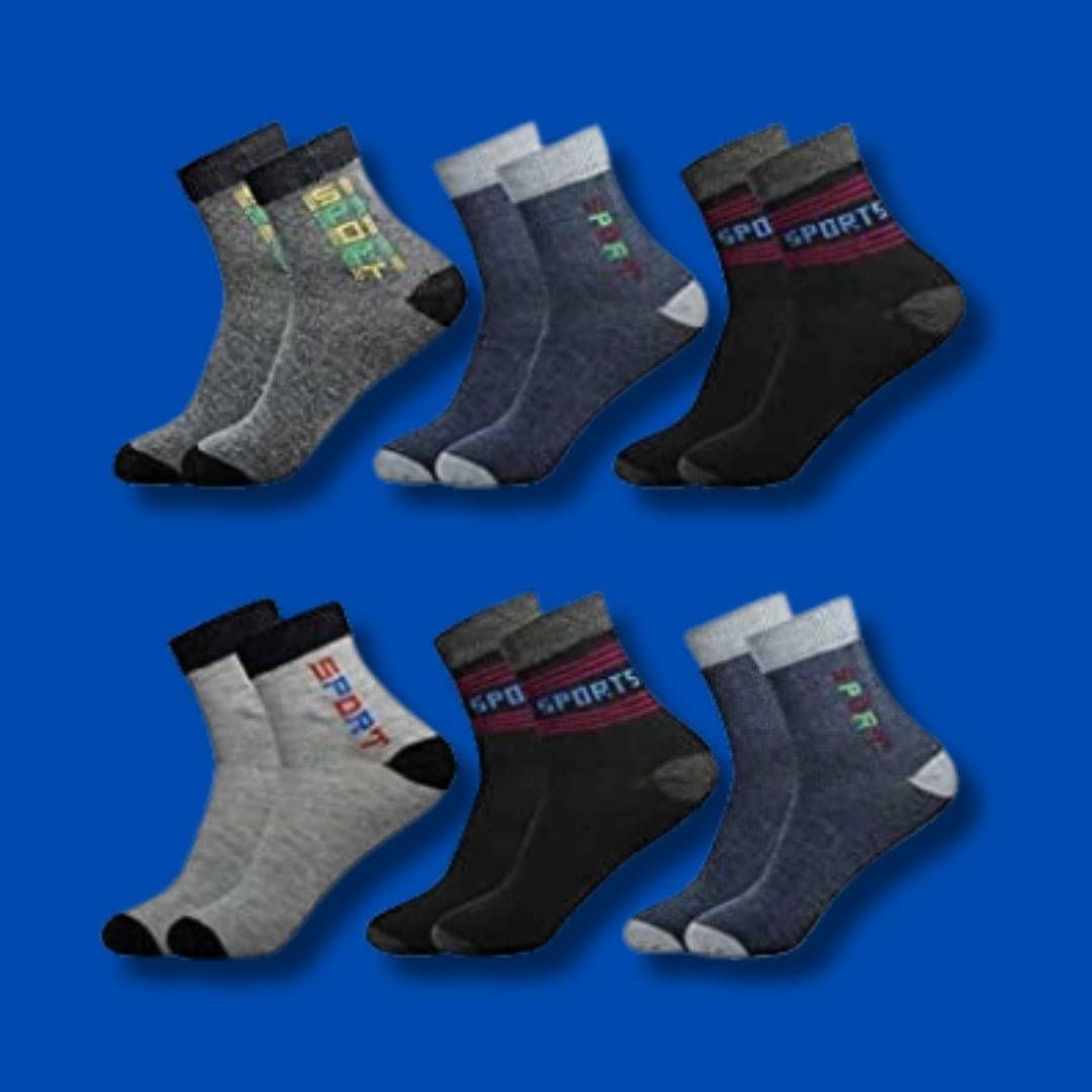 MJE Pack of 6 Men's Cotton Blend Ankle Length Socks ( Multicolor ) MJE Pack of 6 Men's Cotton Blend Ankle Length Socks ( Multicolor )