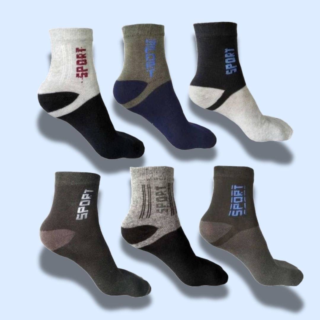 MJE Pack of 6 Men's Cotton Blend Ankle Length Socks ( Multicolor ) MJE Pack of 6 Men's Cotton Blend Ankle Length Socks ( Multicolor )