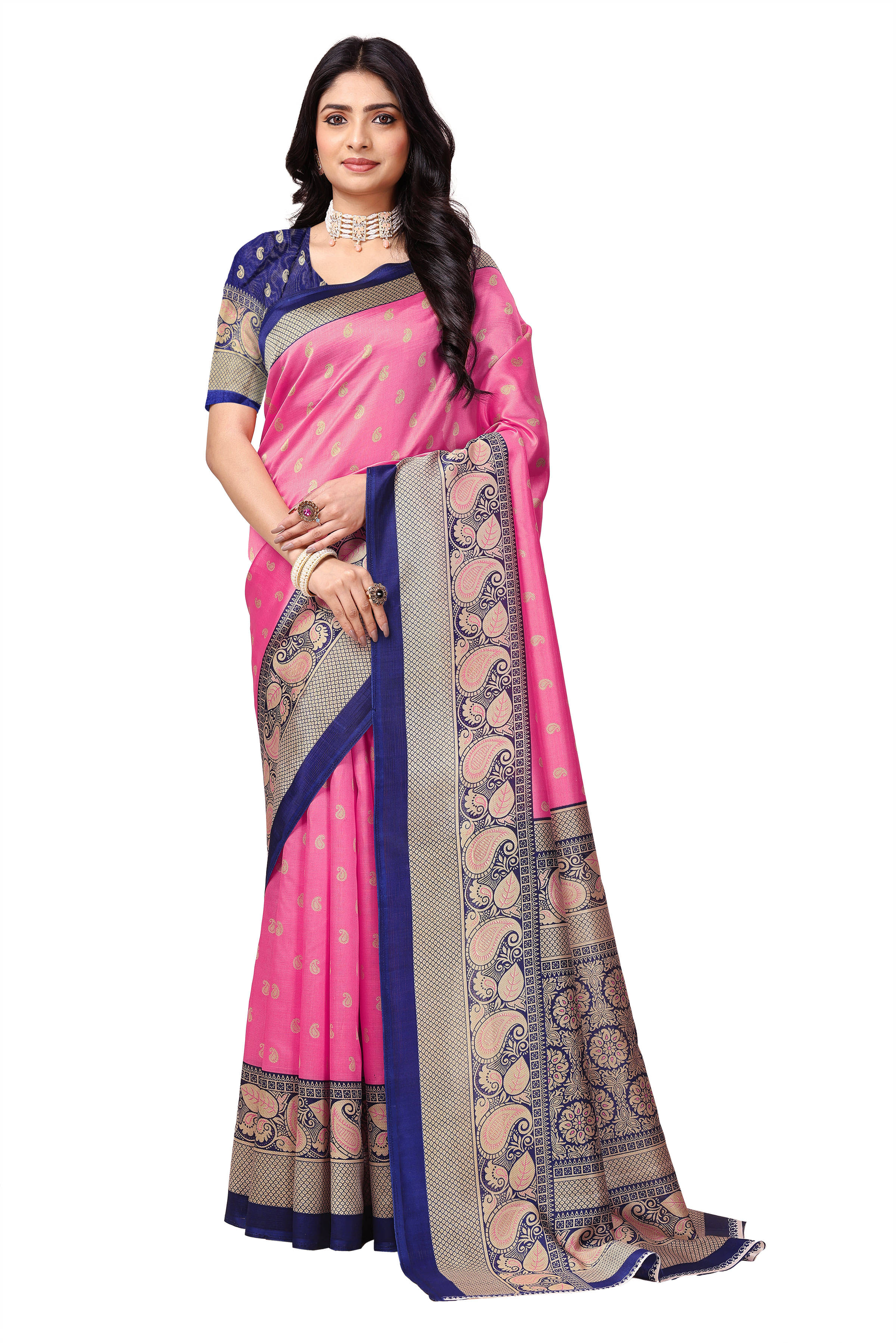 Maayro Mysore Silk Printed Saree With Unstitched Blouse Piece ( Pink ) Maayro Mysore Silk Printed Saree With Unstitched Blouse Piece ( Pink )