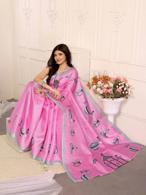 Maayro Mysore Silk Printed Saree With Unstitched Blouse Piece ( Multicolor 1 ) Maayro Mysore Silk Printed Saree With Unstitched Blouse Piece ( Multicolor 1 )