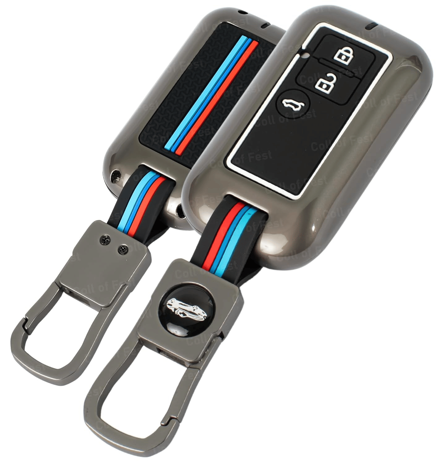Metal Silicon Key Cover Compatible with Maruti Suzuki jimny Baleno Grand Vitara XL6 Swift New Brezza Ertiga Dzire 3 Button Smart Key Special Feature Visibilitye in Low-Ligh Conditions
