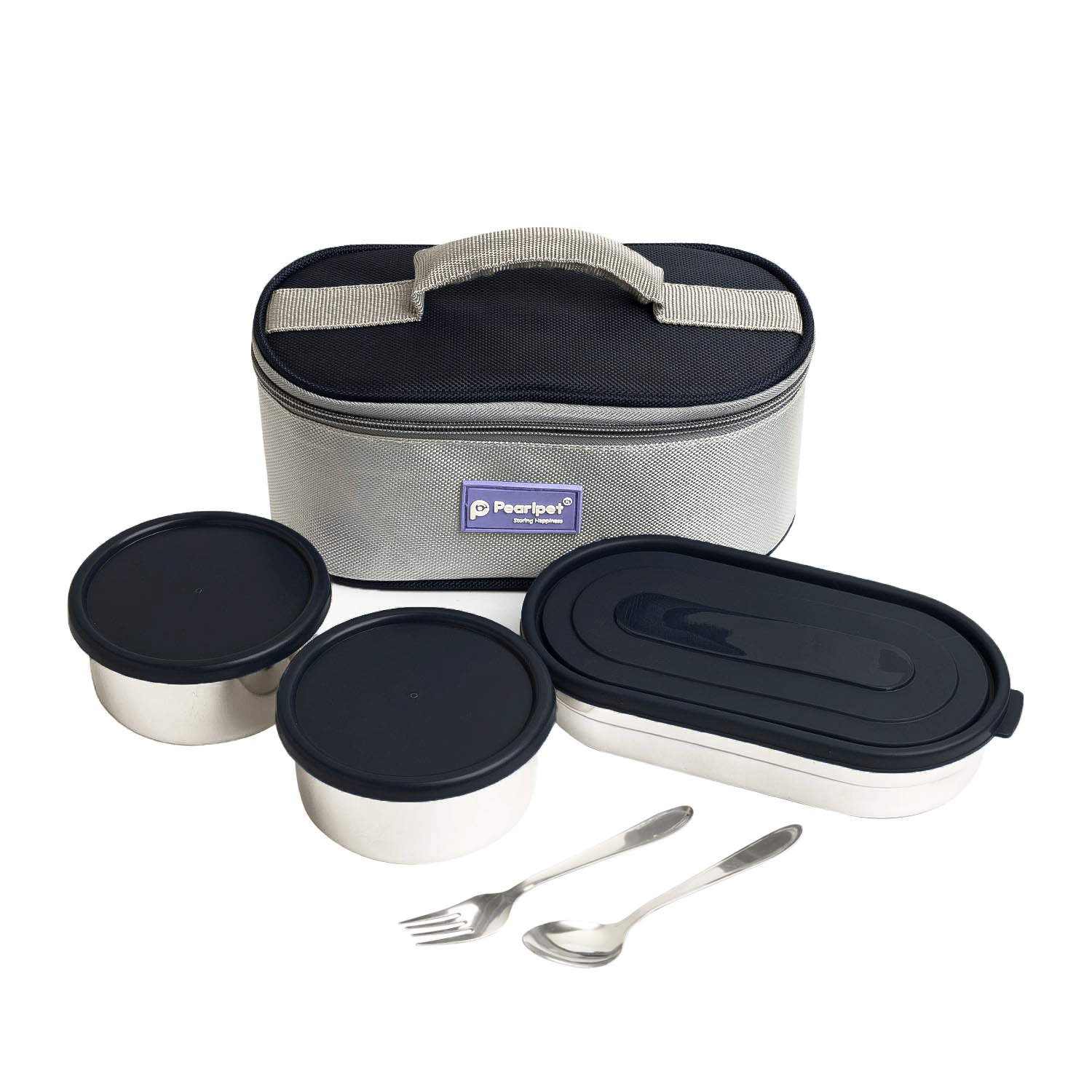 PearlPet Zeal Stainless Steel Lunch Box 3 - Container ( Pack of 1 ) PearlPet Zeal Stainless Steel Lunch Box 3 - Container ( Pack of 1 )