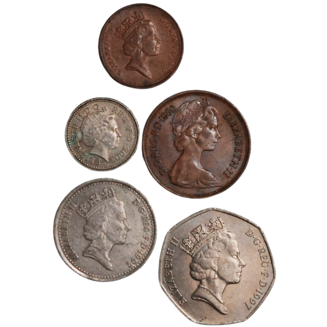 SHUBHCOINS 5 Different Coins Set of UK-Great Britain in Very Fine Condition, Pence-Penny Set, Best for Students and Adults SHUBHCOINS 5 Different Coins Set of UK-Great Britain in Very Fine Condition, Pence-Penny Set, Best for Students and Adults