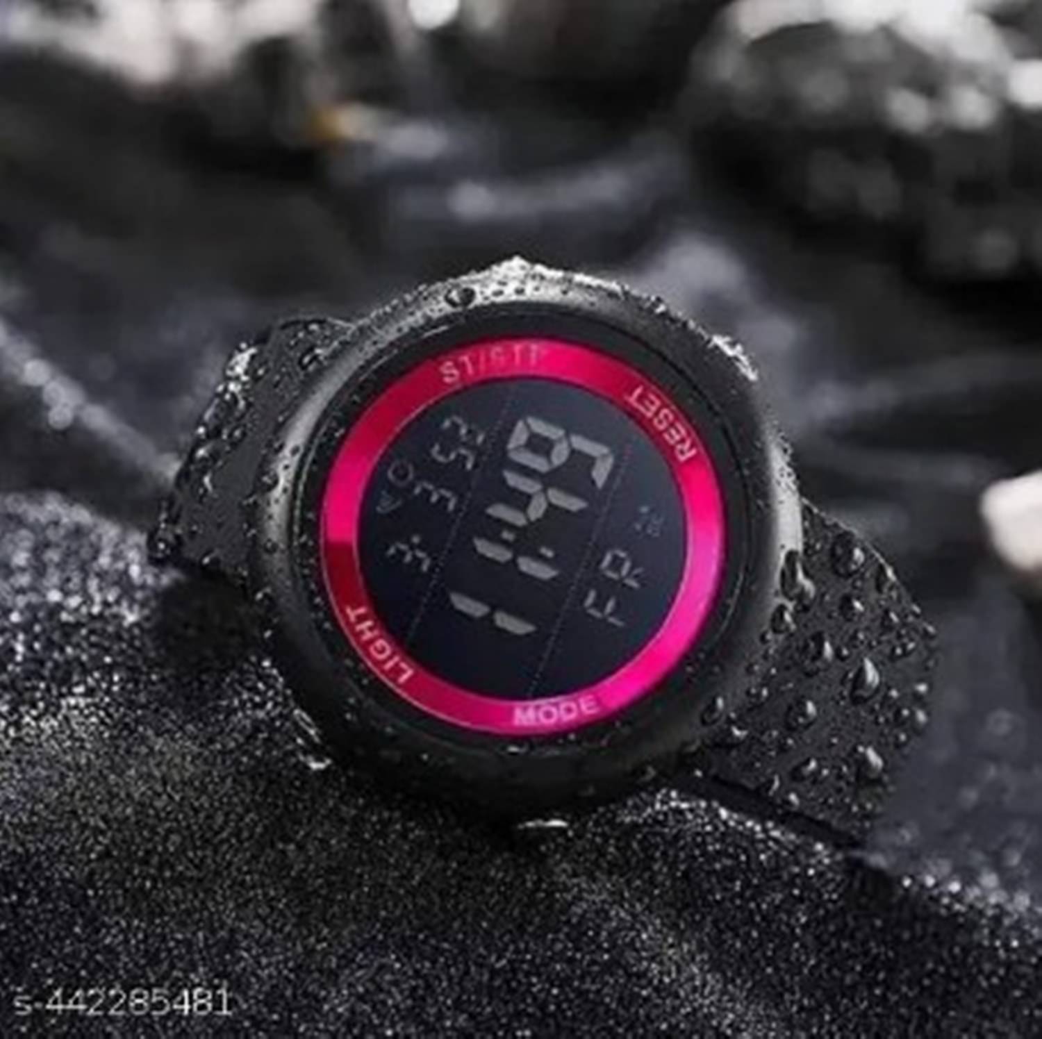     			THMT Black Silicon Analog Men's Watch