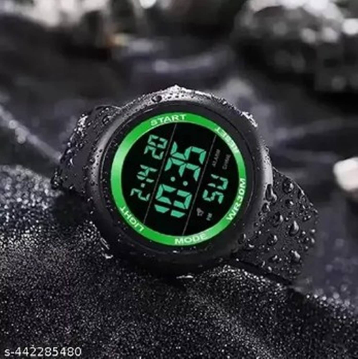     			THMT Black Silicon Analog Men's Watch