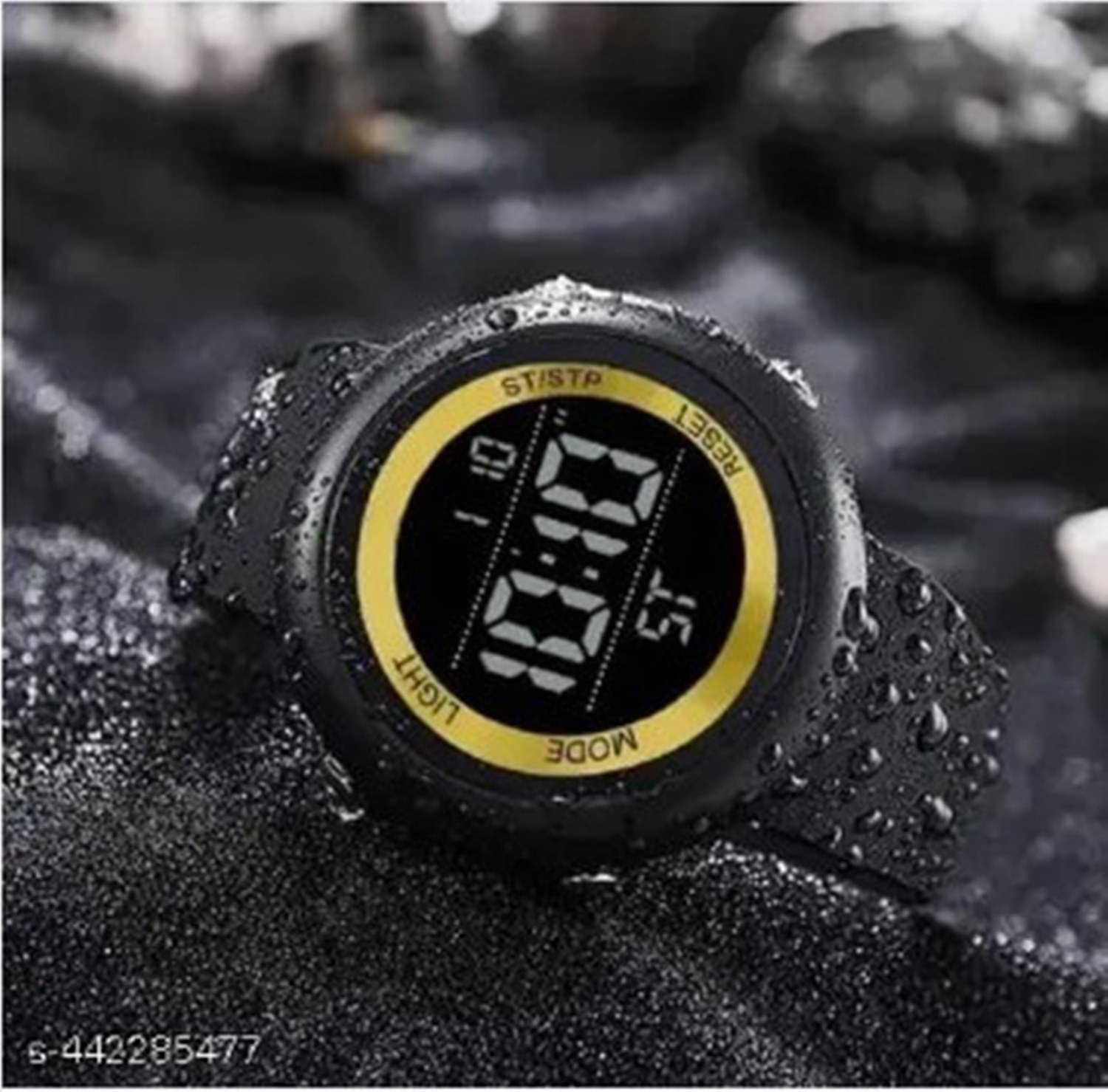     			THMT Black Silicon Analog Men's Watch