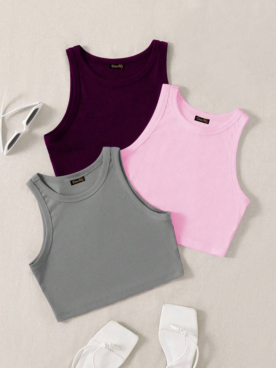     			TOOCHKI Women's Lycra Crop Top ( Pink )