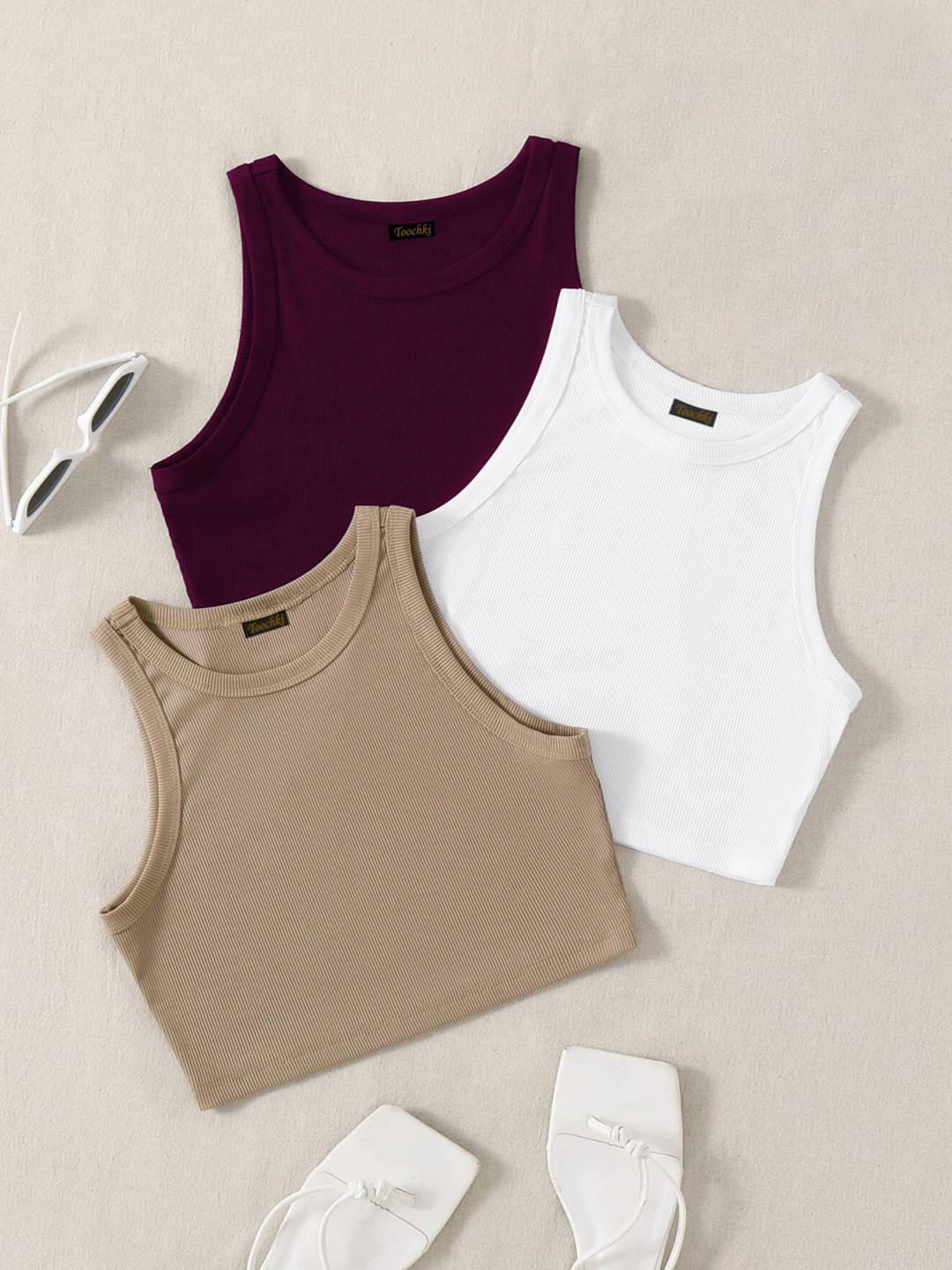 TOOCHKI Women's Lycra Crop Top ( Wine ) TOOCHKI Women's Lycra Crop Top ( Wine )