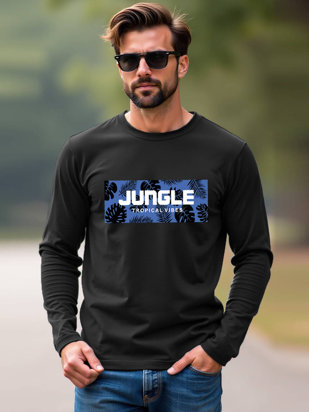 VIOUR Men Cotton Regular Fit Printed T-Shirt ( Black )     			VIOUR Men Cotton Regular Fit Printed T-Shirt ( Black )