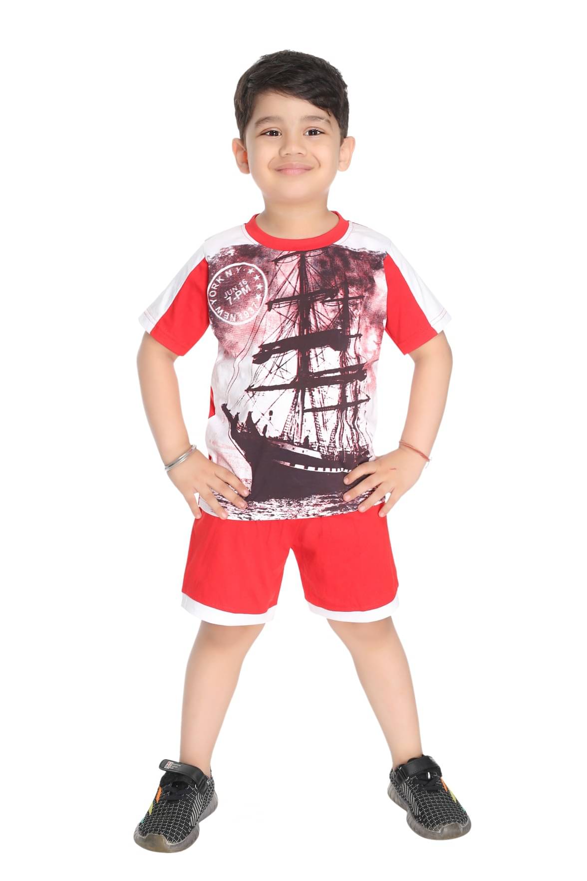     			s muktar garments Pack of 1 Baby Boys Cotton Blend T-Shirt & Shorts Set ( Multicolor )