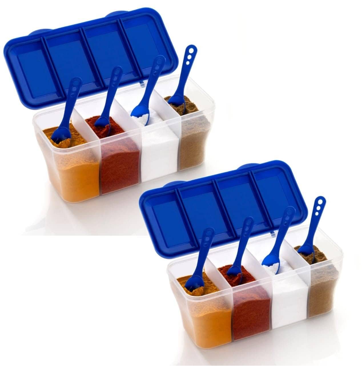 BRANZY 4 IN 1 Containers Plastic Blue Multi-Purpose Container ( Set of 2 ) BRANZY 4 IN 1 Containers Plastic Blue Multi-Purpose Container ( Set of 2 )