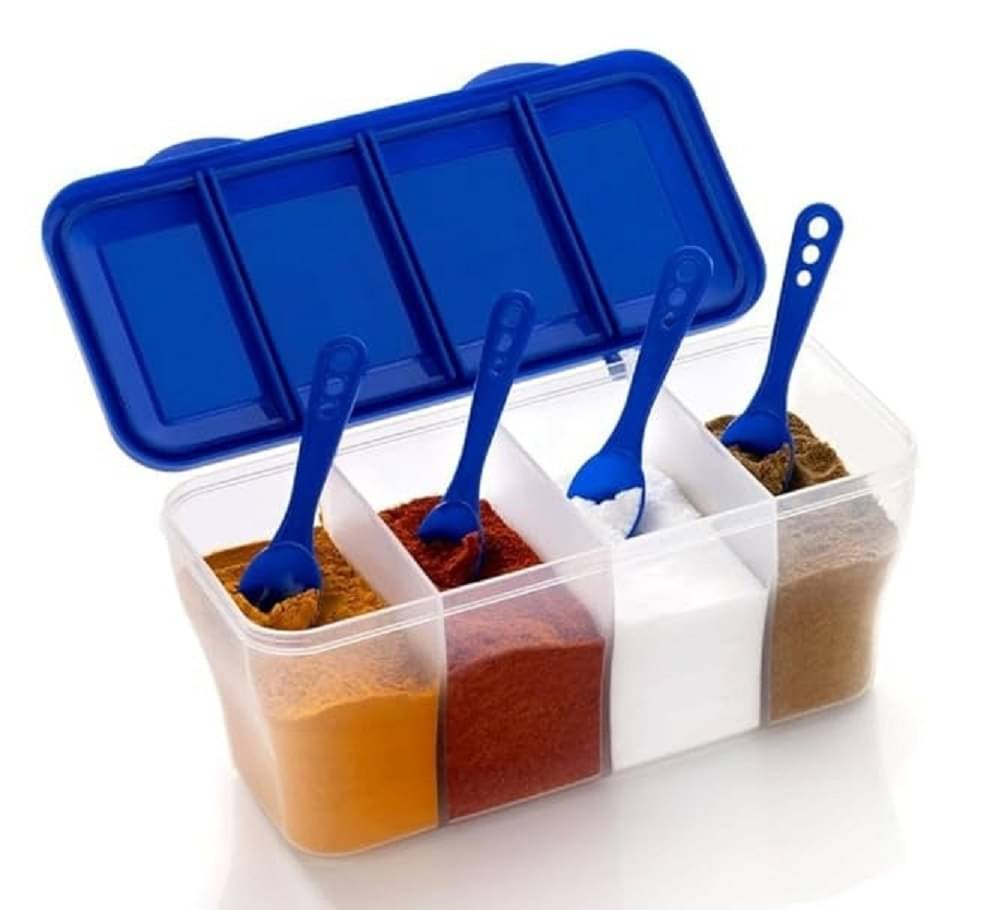     			BRANZY 4 IN 1 Containers Plastic Blue Spice Container ( Set of 1 )