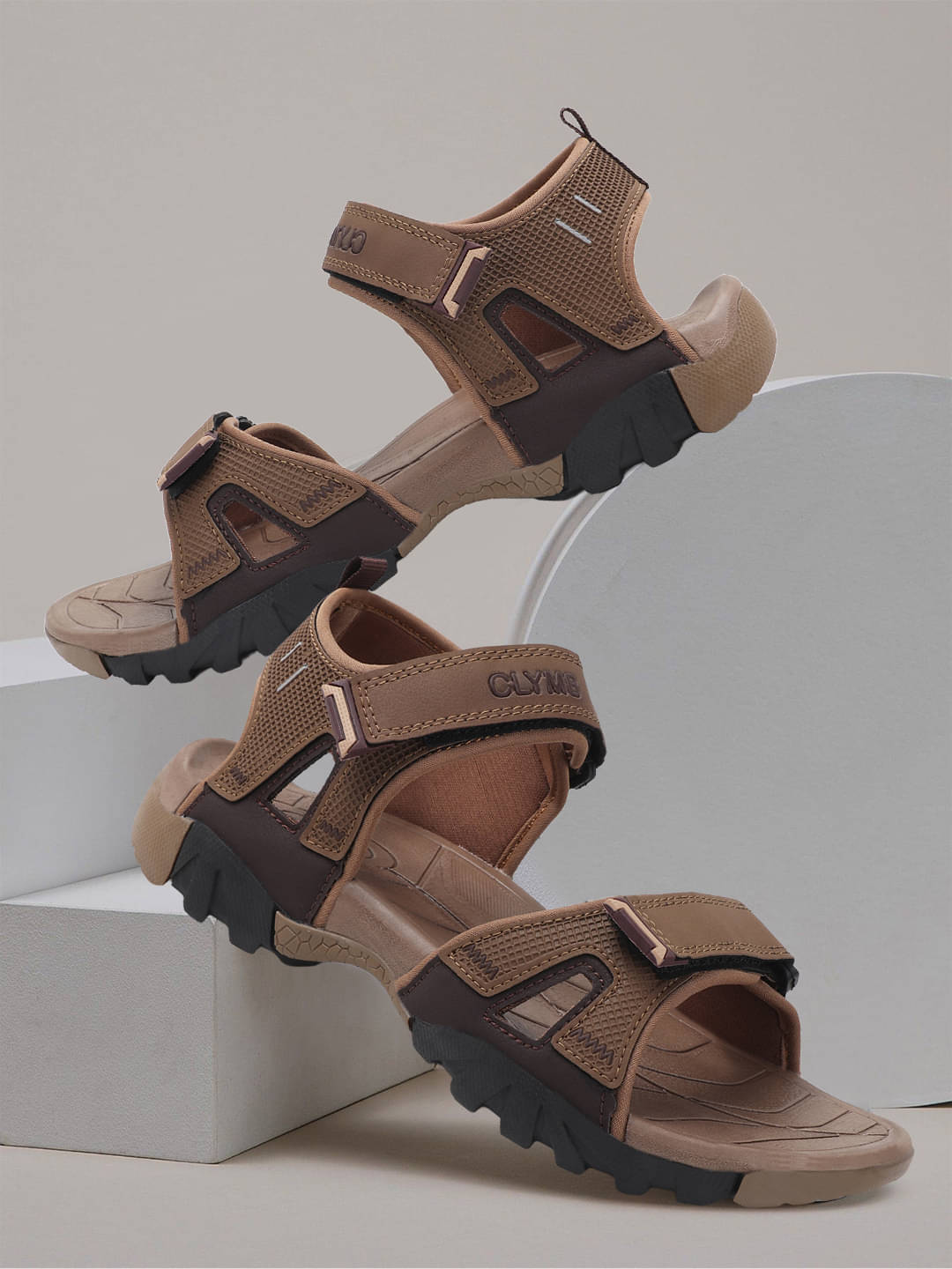 Clymb - Brown Men's Floater Sandals Clymb - Brown Men's Floater Sandals